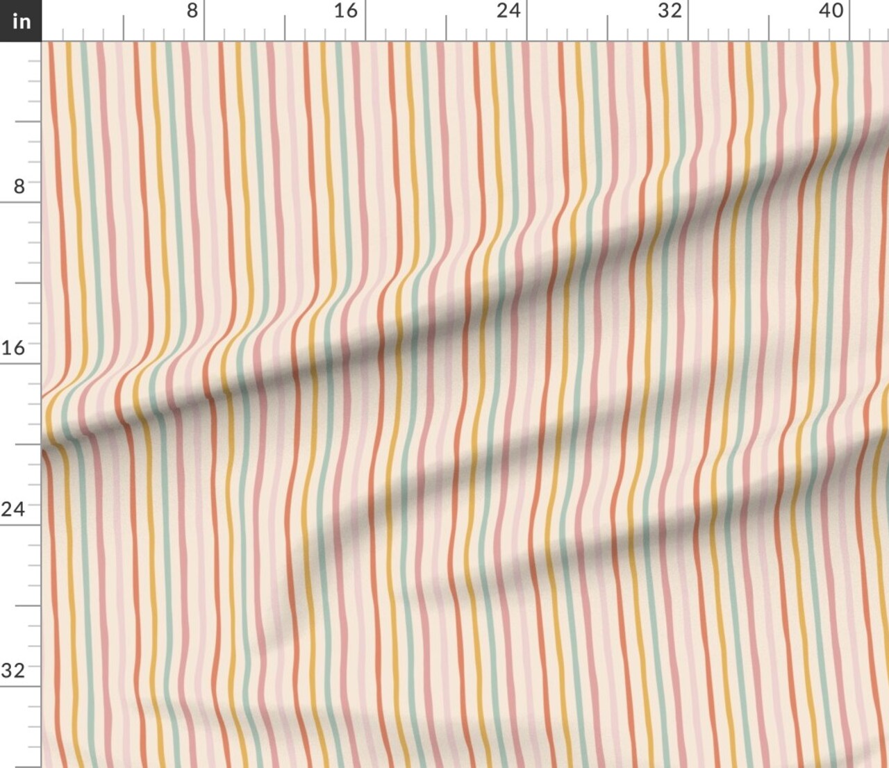 Retro Stripes Vintage Rainbow Multicolor Geometric Simple Lines Pastel Custom Printed Fabric by Spoonflower Various Fabrics by the Yard or Fat Quarter
